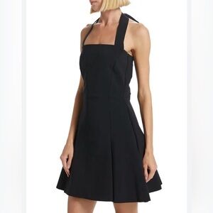 Chiara Boni La Petite Robe Black Halter Tulle A-Line Chic Mini Dress SZ 6